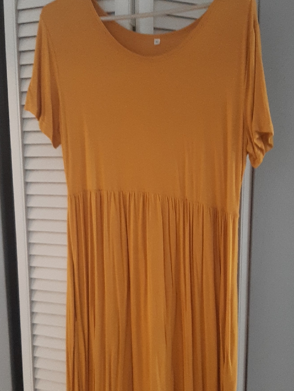 Mustard Yellow Short Sleeve Maxi Dress